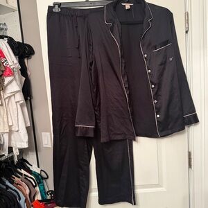 Victoria's Secret Black Satin PJ Set
